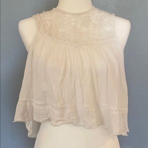 Abercrombie & Fitch lacy white crop top